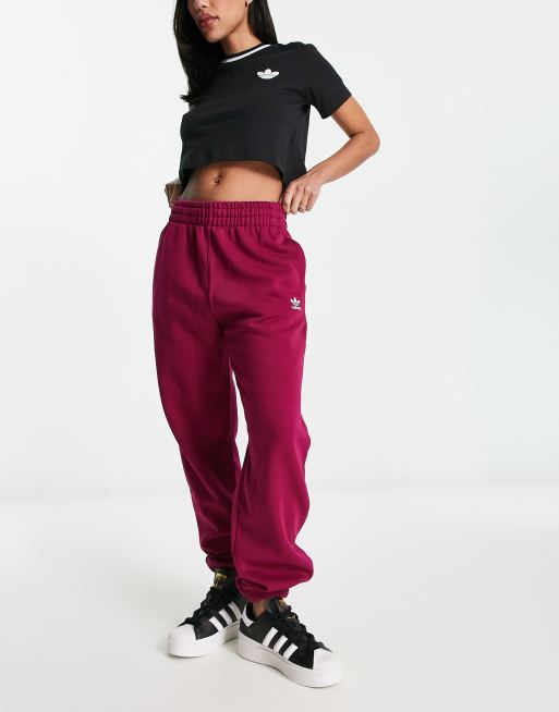 adidas Originals Essentials sweatpants in burgundy | ASOS