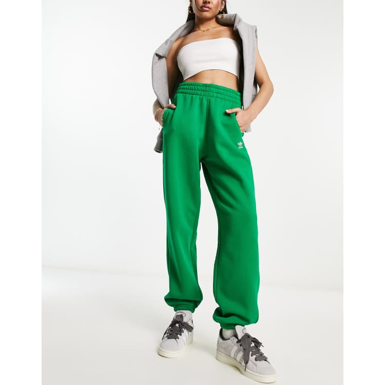 adidas Adicolor Essentials Fleece Slim Joggers (Plus Size) - Green, Women's Lifestyle