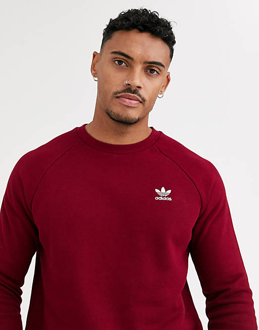adidas Originals essentials sweatshirt burgundy | ASOS