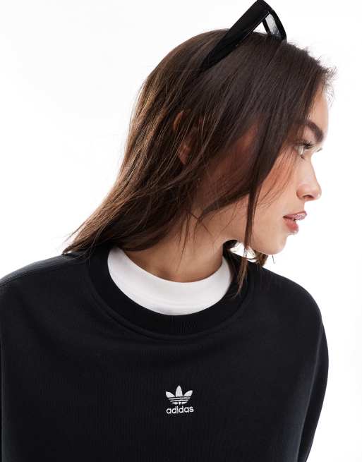 Adidas originals essentials sweatshirt in black sales