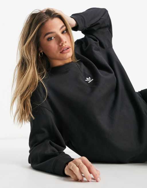 Adidas originals essentials hot sale sweatshirt in black