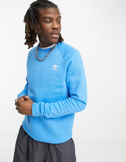 Adidas blue crew neck sweatshirt sale