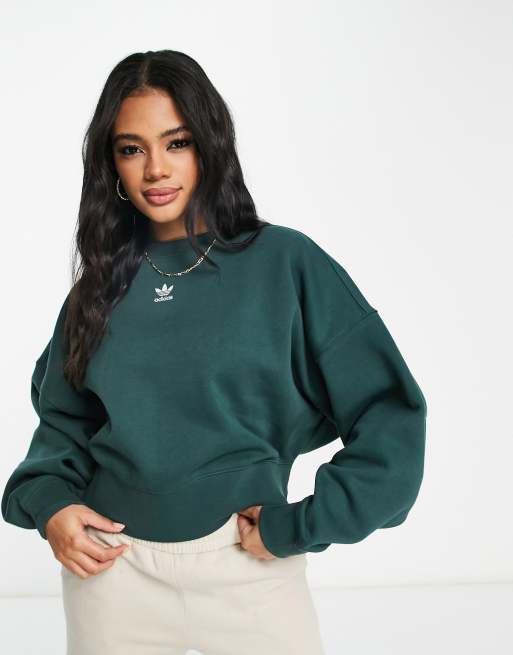 Green adidas 2025 sweatshirt womens