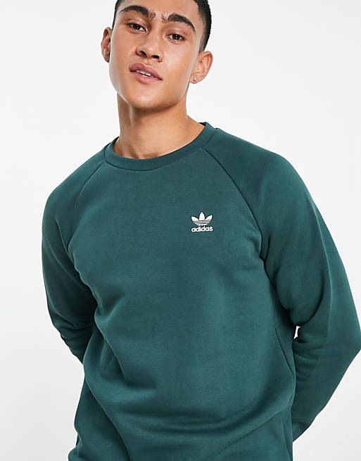 adidas Originals Essentials sweatshirt in dark green | ASOS