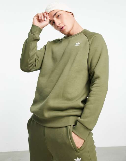 Olive sales adidas sweatshirt