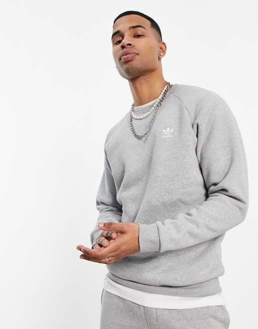 Ejercicio mañanero Supermercado loco adidas Originals Essentials sweatshirt in grey | ASOS