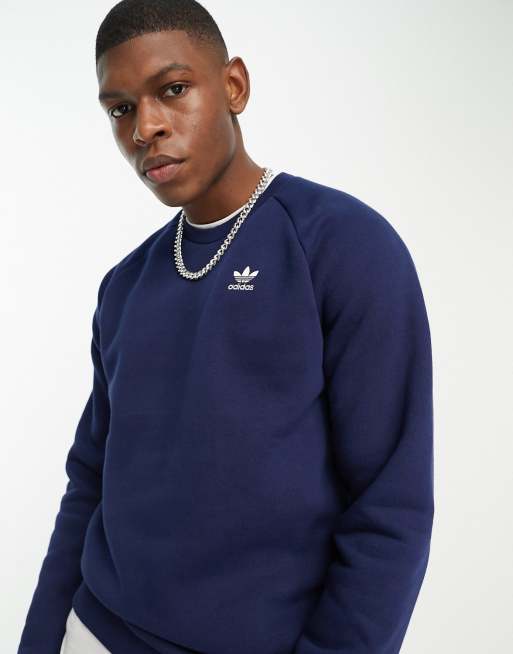 Adidas originals sweatshirt with embroidered small 2024 logo in navy