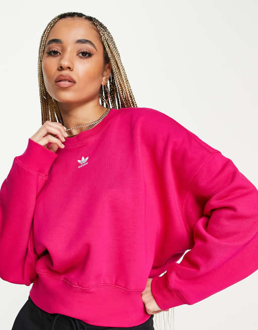 Adidas originals essentials cheap sweatshirt in pink