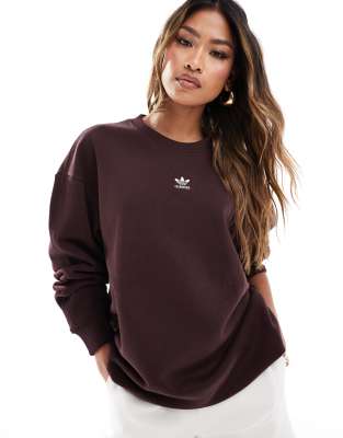 adidas Originals adidas Originals essentials sweatshirt in shadow brown