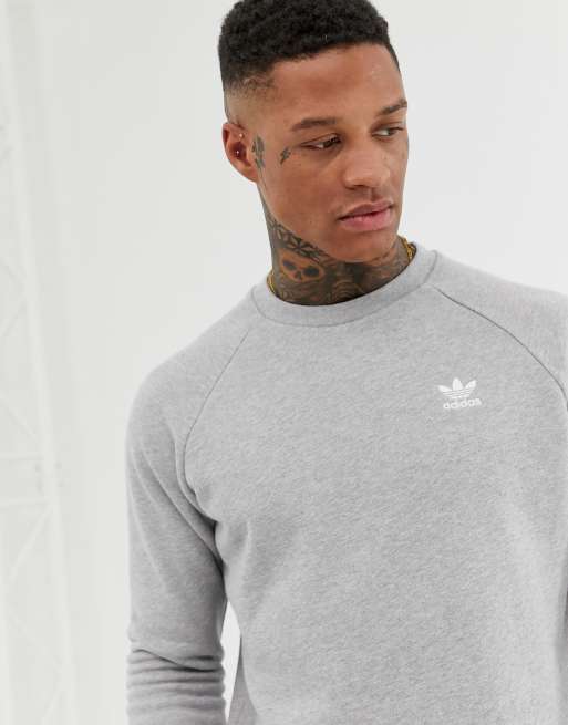 adidas Originals Essentials Sweatshirt Small logo in gray ASOS