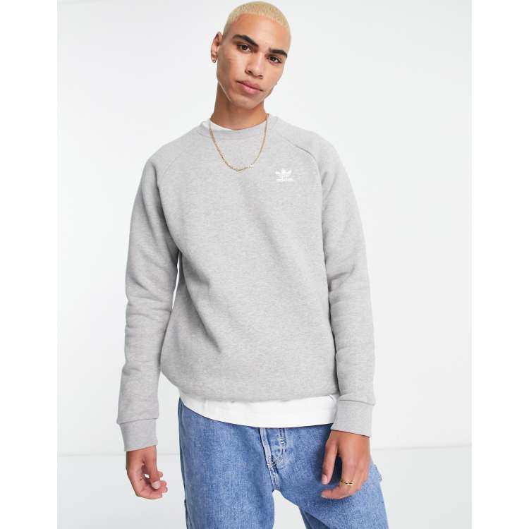 adidas Originals essentials sweatshirt with small logo in grey ASOS