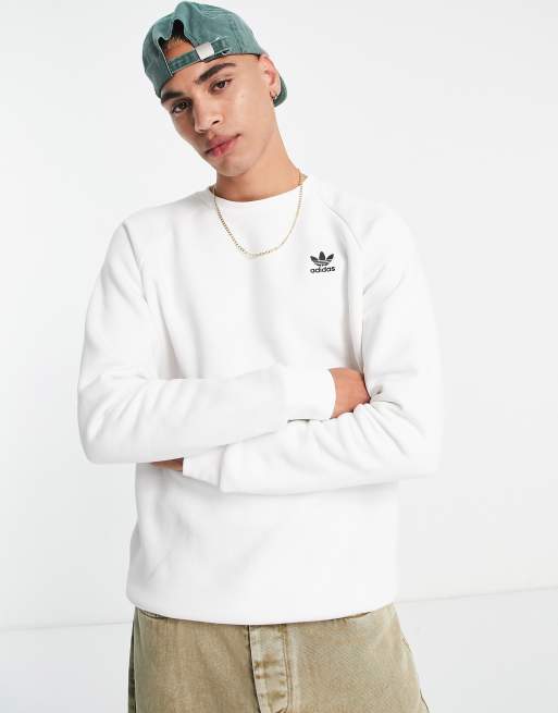 adidas Originals essentials sweatshirt with small logo in white