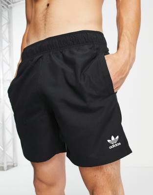 ADIDAS ORIGINALS ESSENTIALS SWIM SHORTS IN BLACK