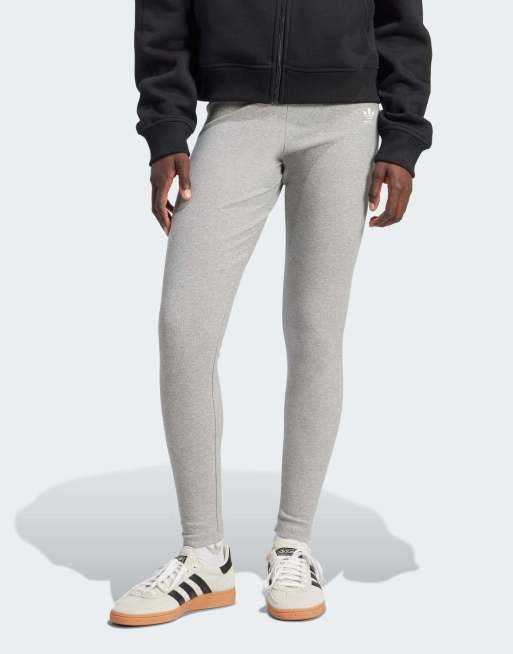 adidas Originals – Essentials – Szare melanżowe legginsy z podwyższonym stanem