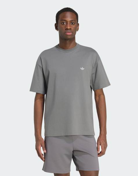 adidas Originals – Essentials – Szary luźny T-shirt z logo Trefoil - view 1