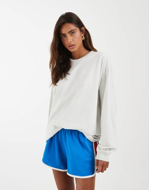 adidas Originals – Essentials – Szary T-shirt oversize z długimi rękawami - view 1