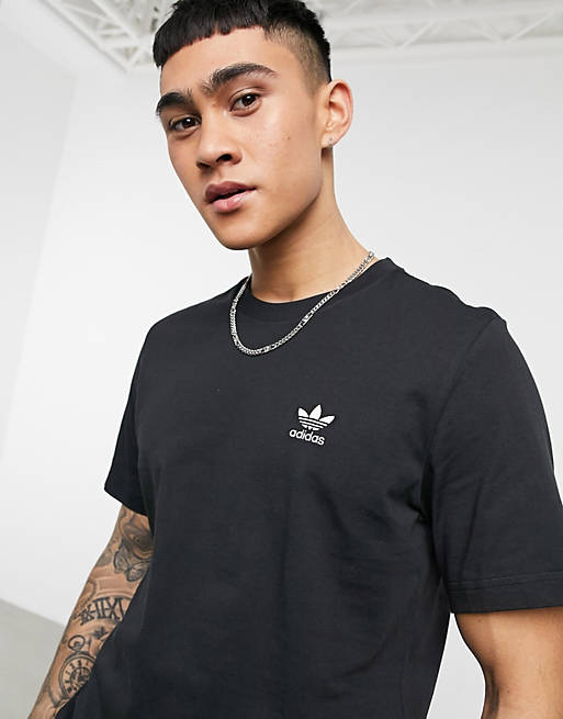 adidas Originals essentials t-shirt in black with small logo | ASOS
