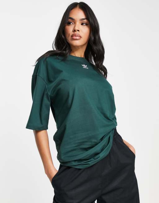 Green adidas hot sale top womens