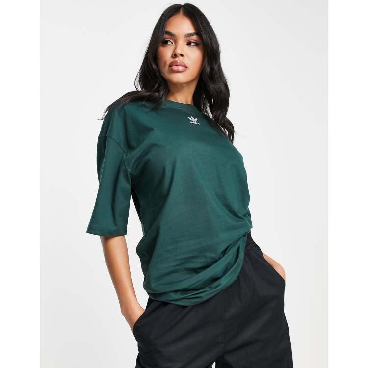 Dark green adidas shirt womens sale