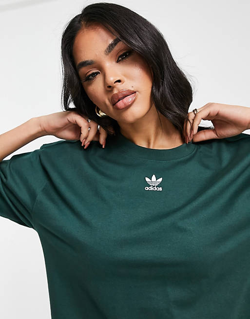 adidas Originals essentials T-shirt in dark green | ASOS