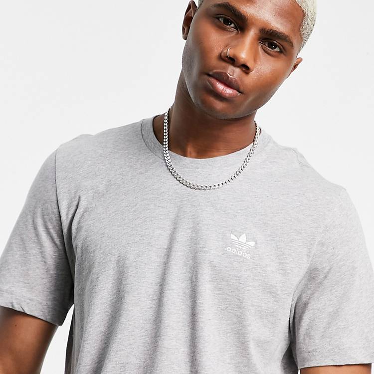adidas Originals essentials t-shirt in grey heather with small logo | ASOS