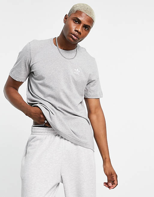 Men adidas Originals essentials t-shirt in grey heather 