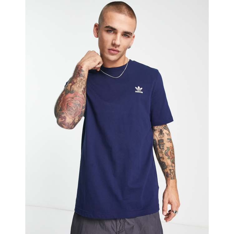 Adidas originals stand collar t 2024 shirt navy