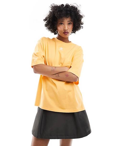 adidas Originals essentials t-shirt in pastel orange