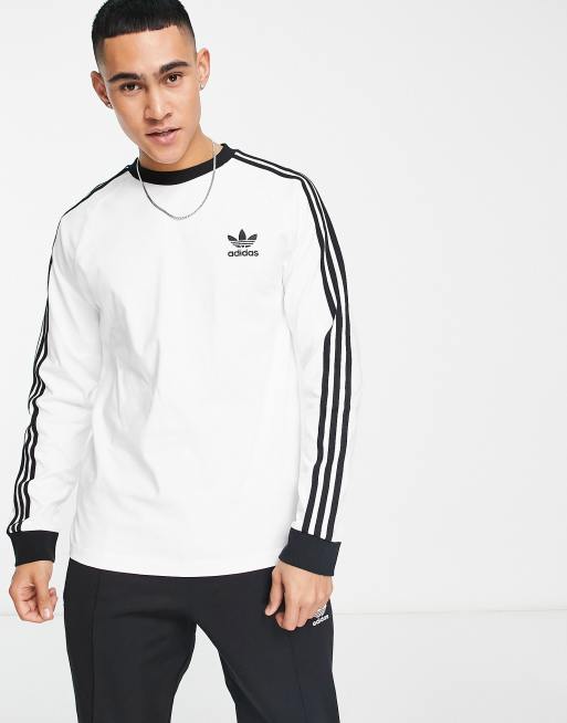 T shirt manche clearance longue adidas blanc