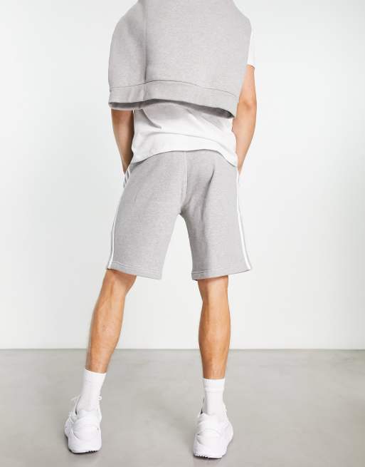 adidas originals 3 stripe shorts grey