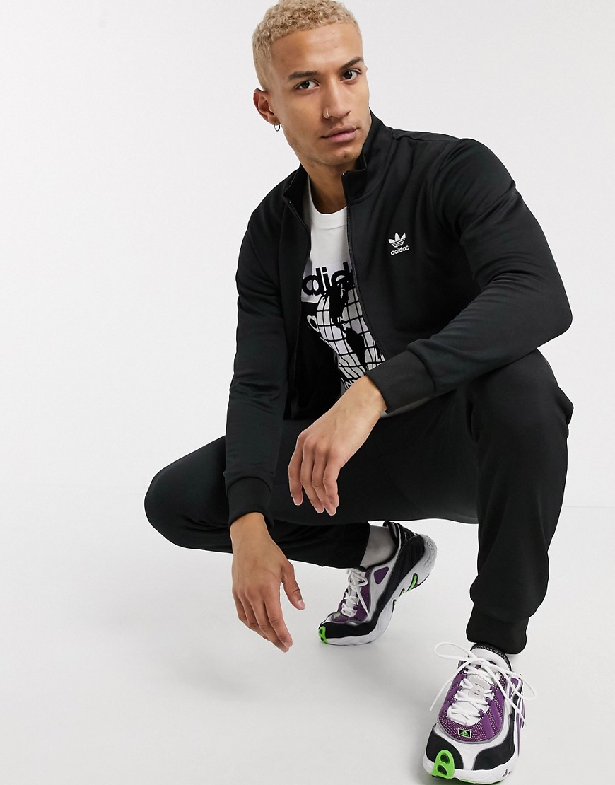 Adidas Originals essentials track jacket with trefoil logo in black
