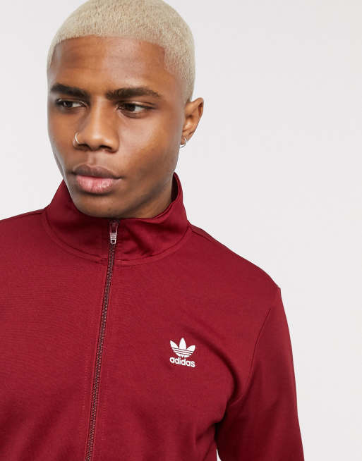 Adidas track sale top burgundy