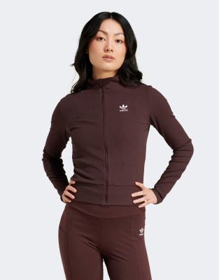 Adidas Originals Essentials Track Top In Brown