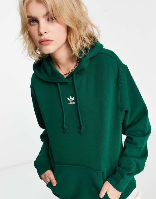 adidas Originals Essentials trefoil hoodie in dark green