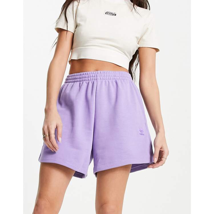 Elegibilidad Deducir Modales adidas Originals essentials trefoil jersey shorts in lilac | ASOS