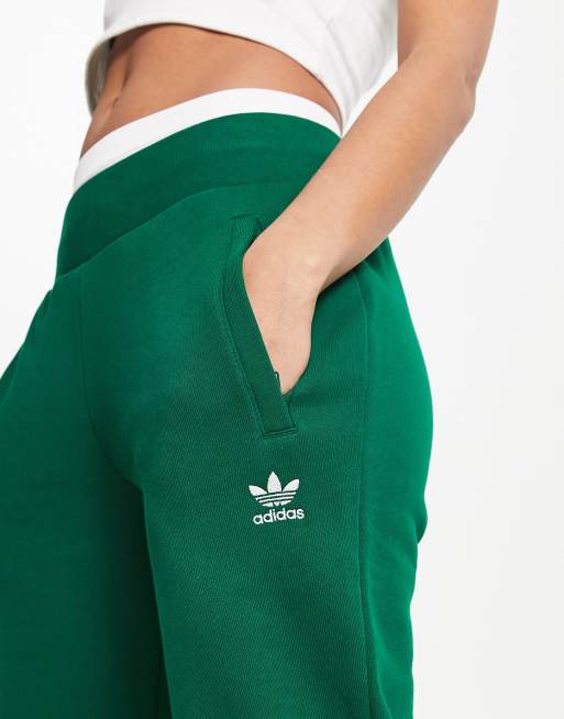 adidas Originals essentials trefoil joggers in dark green