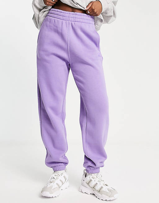 adidas Originals essentials trefoil joggers in lilac | ASOS
