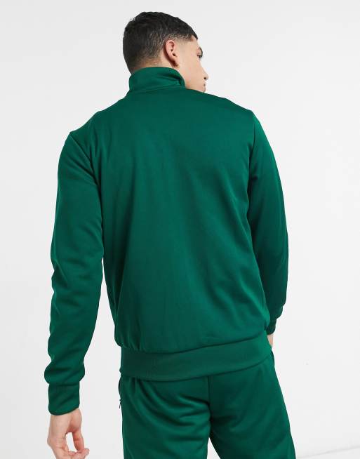 adidas Originals essentials trefoil logo track jacket in dark green