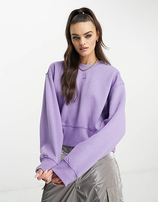 adidas Originals essentials trefoil sweatshirt in lilac | ASOS