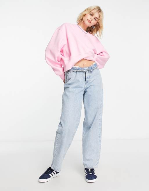 adidas Originals essentials trefoil sweatshirt in pink ASOS