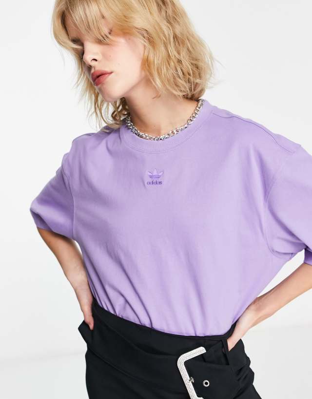 adidas Originals essentials trefoil t-shirt in lilac