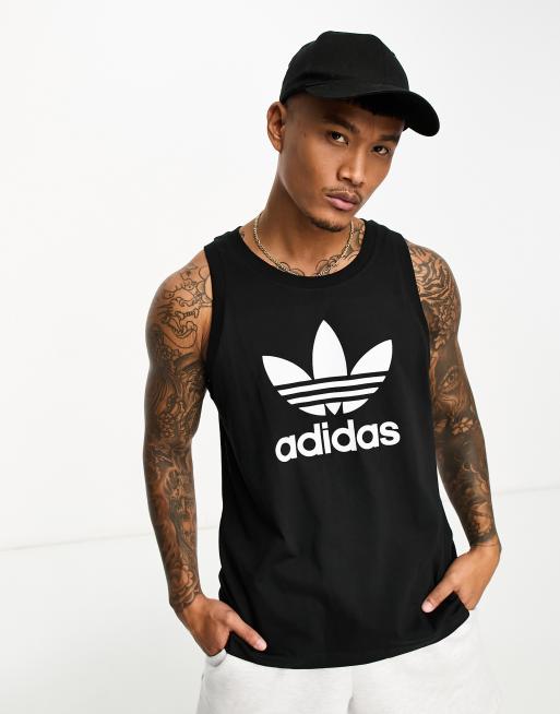 adidas Originals Essentials Trefoil tank top in black | ASOS