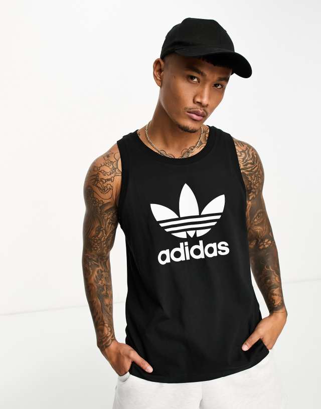 adidas Originals Essentials Trefoil tank top in black