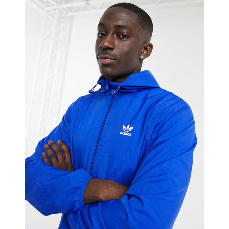 Navy blue best sale adidas windbreaker