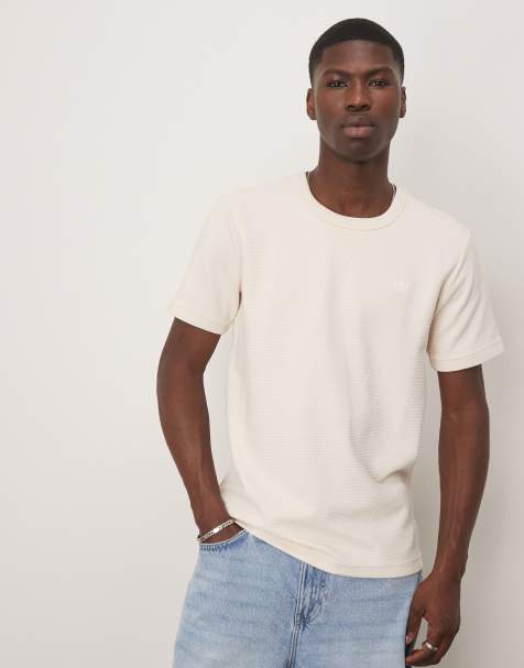 adidas Originals Essentials waffle t-shirt in cream - view 1