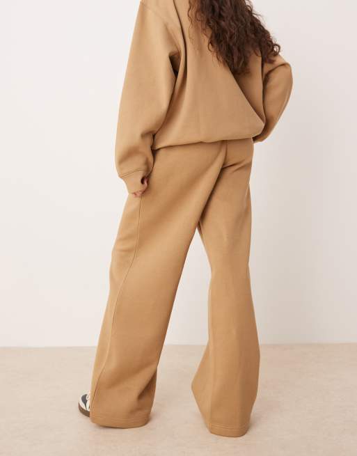 adidas Originals Essentials wide leg pant fleece in brown