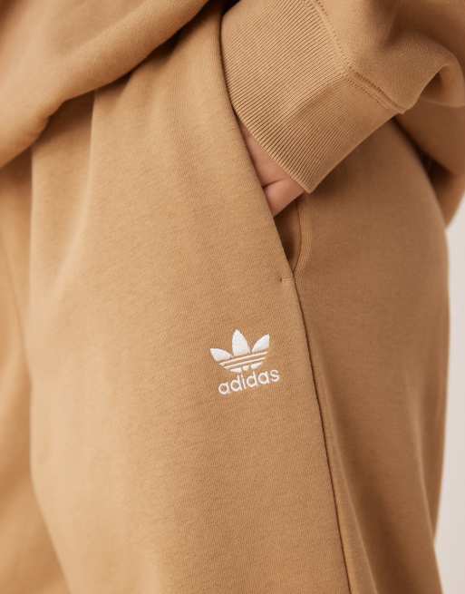 adidas Originals Essentials wide leg pant fleece in brown