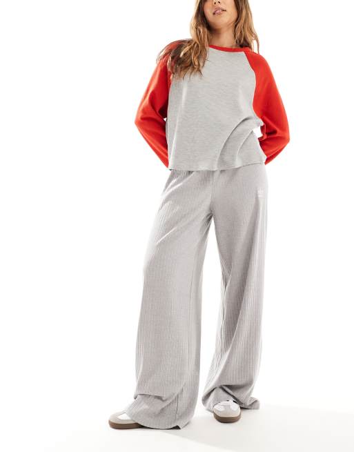 adidas Originals Essentials Wide Rib Pants in grey | ASOS