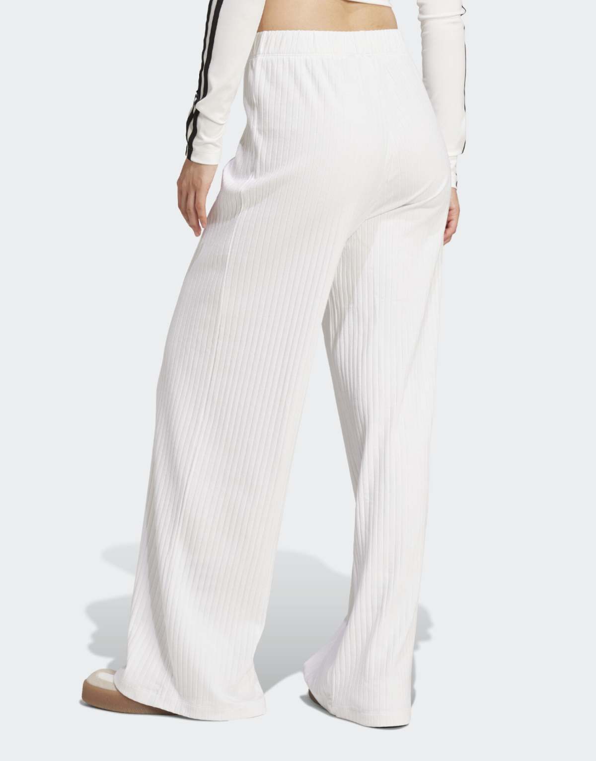 adidas Originals Essentials wide rib pants in white