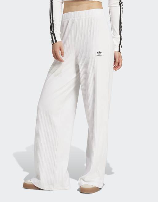 adidas Originals Essentials wide rib pants in white | ASOS